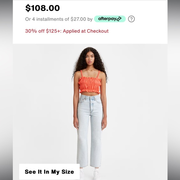 LEVIS RIBCAGE STRAIGHT ANKLE WOMEN'S JEANS - Picture 2 of 8